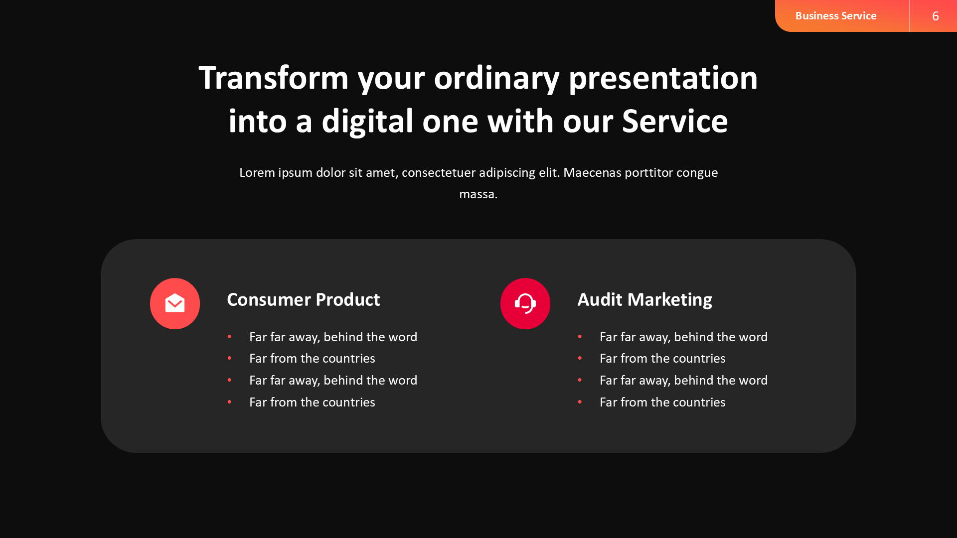 Service Business - Dark (no Image) slide 6